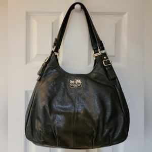 Coach Madison Maggie Black Leather Shoulder Bag